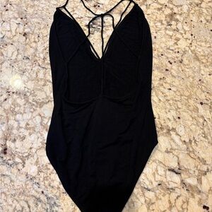 Black Strappy Body Suit urban outfitters